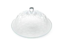 Excelsa Daisy Assiettes à servir avec cloche, verre, diamètre 30,5 cm, décoration en relief