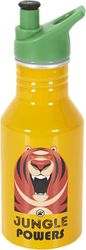 COOK CONCEPT KA4832 Children's Animal Transport Bottle 50 cl Metal - Aluminium, Yellow/Red/Black/Green, 7.5 x 7.5 x 21.5 cm