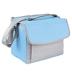 Amig - Geladeira portátil isotérmica azul e cinzento para alimentos e bebidas, flexível e lavável - adequado para piqueniques, viagens ou passeios - fácil de limpar, confortável e resistente