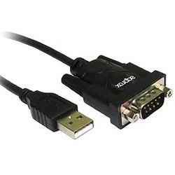 Adapter USB A-serie DB9M 0,75 m, maakt het mogelijk om seriële apparaten aan te sluiten op computers, nuttig voor besturings- en communicatiesystemen.