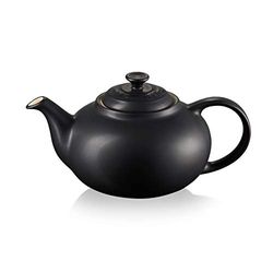 Le Creuset Tetera Classic de cerámica de gres, 1, 3 litros, para 3-4 tazas, Negro Mate, 80702130000003