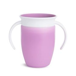 Munchkin Miracle 360 Cup, Baby and Sippy Cup, Ideal Sippy, Water and Weaning Cup 6+ to 12 Months, 7 oz/207 ml, Purple