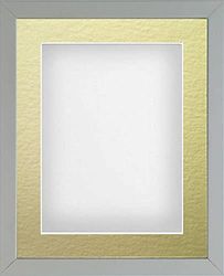 Frame Company Radcliffe Grey 16x12 with White BB and Gold Mount for 14x10