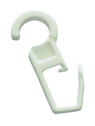 Gardinia Ganci Pieghevoli per Anelli per Tende, Ø Occhiello 8 mm, 10 Pezzi, Plastica, Bianco, unità