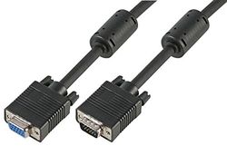 Pro Signal PSG90720 SVGA HD15 Male to Female Monitor Lead, All Pins Connected, 2m, Black