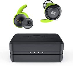 Monster Champion AIRLINKS, Bluetooth in ear sporthörlurar, vattentäta hörlurar, 3D-stereo-ljudkvalitet, brusreducering, 100 timmars batteritid med laddningsfodral, svart