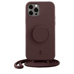 PopSockets x Just Elegance - Carcasa para iPhone 12 Pro Max Con un Collar Trenzado Extraíble y un PopTop intercambiable - Truffle