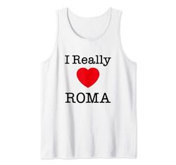 I Really Love Rome Italy Style, Roma Italia Illustration Canotta