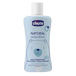 CHICCO Natural Sensation Tearless Shampoo Bad med Aloe och Kamomill, för barnets känsliga hud, Delikat, 200 ml storlek