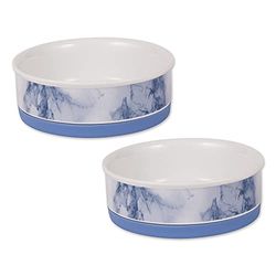 Bone Dry Pet Bowl Collection Lot de 2 Bols en céramique Bleu Taille M