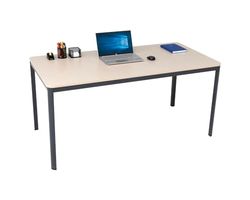 furni24 MA10785 Escritorio, Madera, Color Arena/Antracita, 160 cm x 80 cm x 75 cm