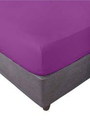 Miracle Home. Drap de lit, élastique, réglable, Anti-Pelage. Coton 50% Polyester. Lit 160. Aubergine