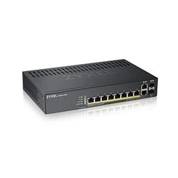 Zyxel Switch PoE+ inteligente de 8 puertos Ethernet Gigabit con 130 vatios y 2 puertos combo Gigabit y modo Cloud híbrido [GS1920-8HPv2]