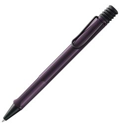 Lamy Safari - Bolígrafo moderno 2D8 de plástico resistente en color violeta-frambuesa con mango ergonómico y clip de metal autoamortiguante, incluye mina grande M 16 M, color negro