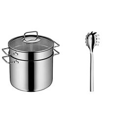 WMF Profi Plus Olla para Pasta, Acero Inoxidable Pulido, 24 cm & Nuova Cuchara para Pasta, Acero Inoxidable Pulido