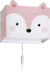 Dalber Lampe Applique Enfant Little Fox Renard Animaux Rose, 64588, E27
