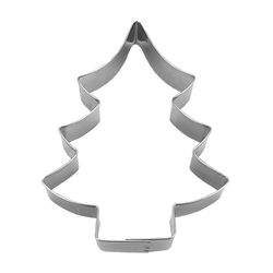 Staedter Cortador de Galletas con Forma de árbol de Pino, Plata, hojalata, Plateado, 13 cm