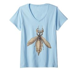Donna Foglia Insetto Phylium Insetti divertente Insetti Entomologo Vintage Maglietta con Collo a V