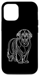 Custodia per iPhone 13 Pro Line Art Newfoundland Dog Newfie