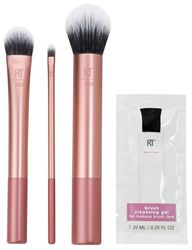 Edición Limitada SPRING: LOVE IRL Brusch kit- Set de brochas rostro con limpiador REAL TECHNIQUES