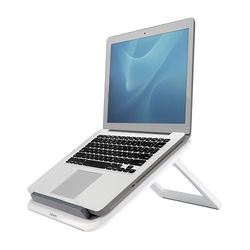 Fellowes Laptop Stand for Desk - I-Spire Series Adjustable Stand for the Home and Office - Portable Stand with 7 Height Adjustments - Max Monitor Size 17", Max Weight 4KG - White