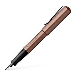 Faber-Castell 150583 Hexo Pluma estilográfica con trazo de escritura B (ancho), bronce, 1 unidad