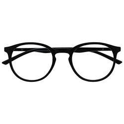 OPULIZE Met Lunettes de Lecture Monture Ronde et Mince Charnières à Ressort Anti-Rayures Noir Hommes Femmes R60-1 +3.00