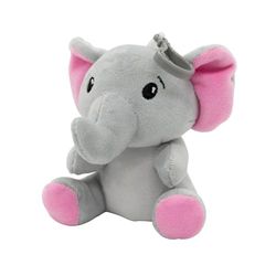 amscan Peluche, 2 en 1, éléphant, avec Oreilles Roses, avec Crochets, 11 cm, 90 g