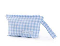 Mi Bollito - Neceser de Bebé. Pañalera vichi de algodón. Bolso Organizador pequeño para Accesorios de Aseo e higiene del bebé. Práctico y cómodo de Llevar. (Azul)…