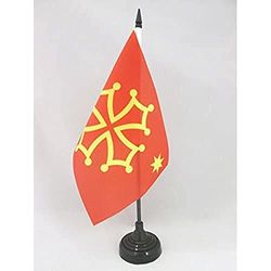AZ FLAG Bandera de Mesa de OCCITANIA con Estrella 21x14cm - BANDERINA de DESPACHO DE OCCITANIE 14 x 21 cm