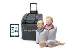 Laerdal Little Family Pack, ensemble de mannequins de formation CPR avec système de rétroaction, 1 torse adulte (Little Anne) et 1 torse pédiatrique (Little Junior), 1 corps d'allaitement (Little Baby), chariot