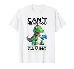 Can't Hear You I'm Gaming Dinosaur Controller Videojuegos Camiseta