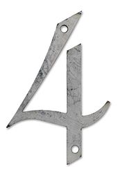 Chapuis CPF4 Numéro à Peindre 4 Police French Acier, Gris, 12 cm