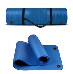 G5 HT SPORT Yogamat met draaggreep en ogen, 120 of 180 cm, dikte 1,5 cm, breedte 62,5 cm, gymnastiekmat, fitnessmat (180 cm, blauw)