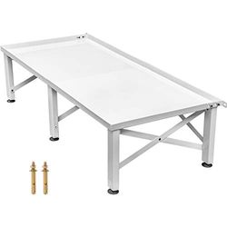 VEVOR Wasmachine-onderstel, dubbel 124 x 55 x 30 cm, wasmachine-verhoging, ijzeren wasmachinevoet met anti-slip rubberen voetjes, platform voor wasmachine, droger, koelkast, draagvermogen 150 kg