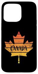 Retro Distressed Maple Leaf Canada Pride Design Case for iPhone 15 Pro Max