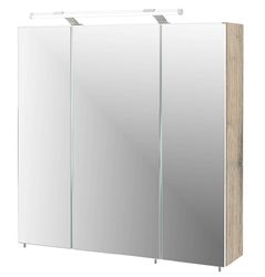 Schildmeyer 133075 Trient Armário com espelho, 70 x 16 x 75 cm, decoração de carvalho selvagem