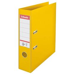 Esselte, Classeurs à levier A4 N°1, Jaune, Dos de 75 mm, Plastique, Lot de 1, Gamme Vivida, 811310