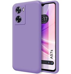 Funda Silicona Líquida Ultra Suave para OPPO A57s Color Morada
