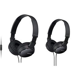 Sony MDR-ZX110AP - Cuffie on-Ear con Microfono, Nero & Mdr-Zx110 Cuffie On-Ear, Nero, Cablato