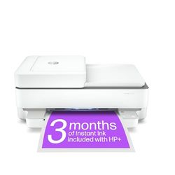 HP Envy 6430e All in One Colour Printer with 3 months of Instant Ink with HP+, 35 Page Automatic Document Feeder, White