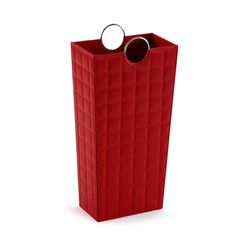 Versa Poirot Guarda-chuva para entrada, quarto ou hall de entrada, suporte de guarda-chuva moderno, medidas (L x L x An) 53 x 16 x 28 cm, couro sintético, cor vermelha