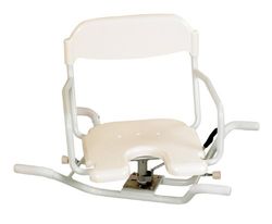 Days Swivelling White Line Bath Seat (Eligible for VAT relief in the UK), Bathing Aid for Handicapped, Disabled, or Elderly, Rotating Seat with Handle, Easy to Get in and Out of the Bathtub
