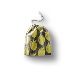 Bonamaison Impreso Algodón Bolsas con Cordón, Bolsa con Cordel para el Hogar y el Almacenamiento de Verduras, Bolso de Compras, Plegable, Ecologica, Reutilizables, Tamaño: 30x40 Cm