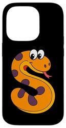Playful S Snake Cartoon Alphabet Case for iPhone 14 Pro