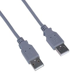 PremiumCord High Speed Câble USB 2.0 A-A M/M, Fiche USB A vers Fiche USB A, Câble de Connexion USB pour HDD etc., Double Blindage, AWG28, Couleur Gris, Longueur 1 m