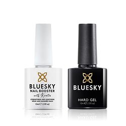 Bluesky Gel Nail Polish, Clear Hard Gel 10ml (Requires UV/LED Light) Plus Nail Booster with Keratin. Strengthen and Repair Nails