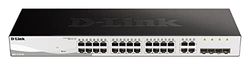 D-Link DGS-1210-28/E Switch Smart+ 24 Ports Gigabit + 4 Ports Combo 1000BaseT/SFP - Cordon d'alimentation UE Uniquement
