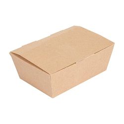 60 stuks - dozen "Lunch Box" deksel 'Thepack' 220 g/m2 14 x 9,7 x 5 cm natuurlijk golfkarton nano-micro