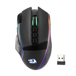 Redragon M991 Draadloze gamingmuis, 26000 DPI 3-modus gamermuizen met snelle vuursleutel, 9 macroknoppen, krachtige capaciteit en RGB-achtergrondverlichting voor pc/Mac/laptop, zwart